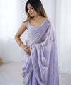 Lavender Space Silk Sequin Embroidery Saree for Party Wear | RD KAVYA