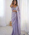 Lavender Space Silk Sequin Embroidery Saree for Party Wear | RD KAVYA