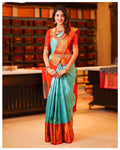 Light Blue Banarasi Silk Saree | Festival & Ceremony Wear