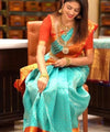 Light Blue Banarasi Silk Saree | Festival & Ceremony Wear