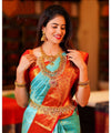 Light Blue Banarasi Silk Saree | Festival & Ceremony Wear