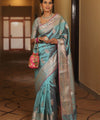 Light Blue Banarasi Silk Saree | Festive & Party Wear
