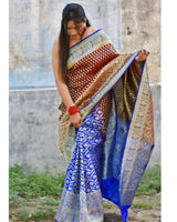 Light Blue Jacquard Silk Saree | Wedding & Reception Wear