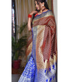 Light Blue Jacquard Silk Saree | Wedding & Reception Wear