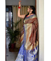 Light Blue Jacquard Silk Saree | Wedding & Reception Wear