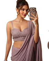 Light Dusty Lavender Bollywood Designer Saree | Party & Festive Wear