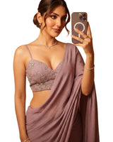 Light Dusty Purple Bollywood Designer Saree | Party & Festive Wear