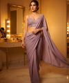 Light Dusty Purple Bollywood Designer Saree | Party & Festive Wear
