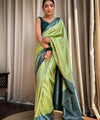 Light Green Banarasi Silk Saree | Festival & Ceremony Wear