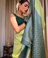 Light Green Banarasi Silk Saree | Festival & Ceremony Wear
