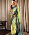 Light Green Banarasi Silk Saree | Festival & Ceremony Wear