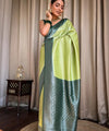 Light Green Banarasi Silk Saree | Festival & Ceremony Wear