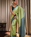 Light Green Banarasi Silk Saree | Festival & Ceremony Wear