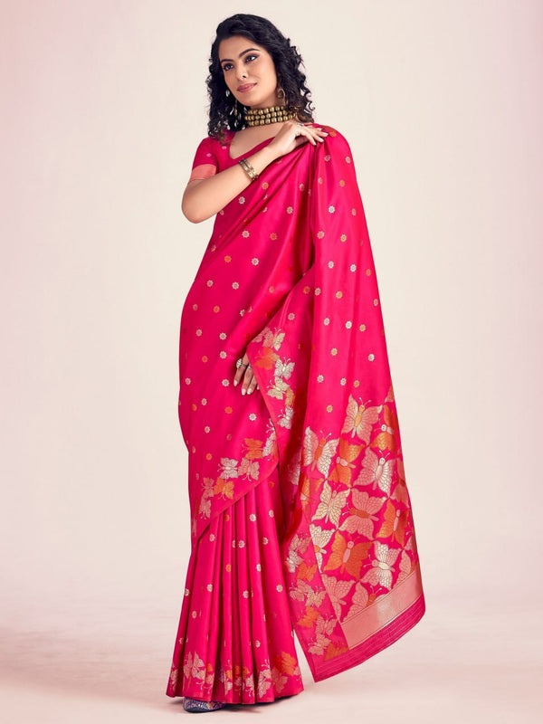 Light Pink Banarasi Silk Saree | Bridal & Festive Wear detail view