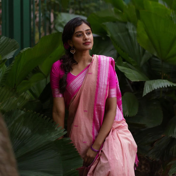 Light Pink Banarasi Silk Saree | Wedding & Festive Wear