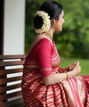 Light Pink Jacquard Silk Saree | Wedding & Reception Wear