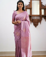 Light Purple Banarasi Silk Saree | Ethnic Wear for Women