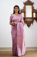 Light Purple Banarasi Silk Saree | Ethnic Wear for Women