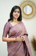 Light Purple Banarasi Silk Saree | Festive & Party Wear