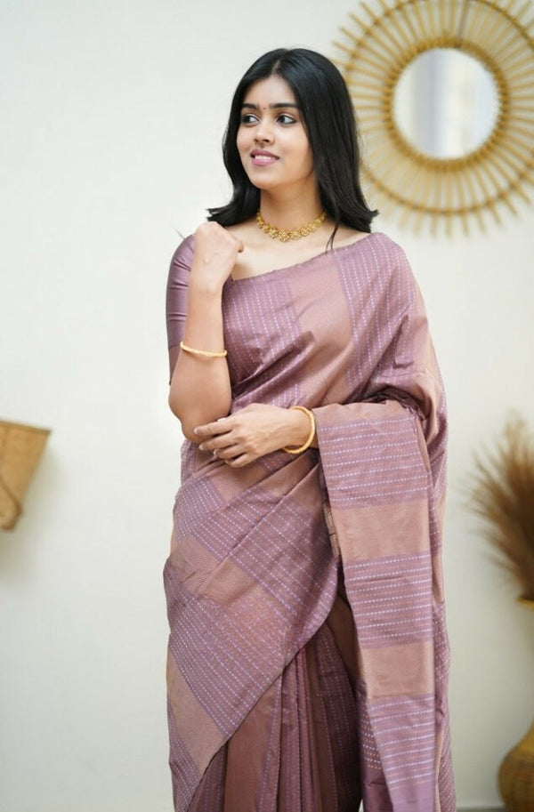 Light Purple Banarasi Silk Saree | Festive & Party Wear