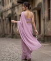 Lilac Rangoli Crush Saree with Sequin Bits Blouse | RD VIAANA