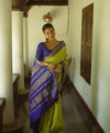 Lime Green Banarasi Silk Saree | Wedding & Festive Wear