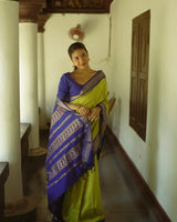 Lime Green Banarasi Silk Saree | Wedding & Festive Wear