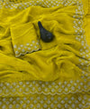 Lime Green Satin Saree with Zari Weaving & Siroski Border | RD TANISHKA