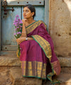 Magenta Banarasi Silk Saree | Traditional Zari Weave