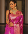Magenta Pink Banarasi Silk Saree | Festive & Party Wear