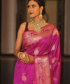 Magenta Pink Banarasi Silk Saree | Festive & Party Wear