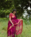 Magenta Pink Cotton Saree | Festival & Ceremony Wear