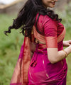 Magenta Pink Cotton Saree | Festival & Ceremony Wear
