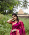 Magenta Pink Cotton Saree | Festival & Ceremony Wear