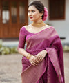 Magenta Pink Jacquard Silk Saree | Bridal & Festive Wear
