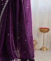 Magenta Space Silk Sequin Embroidery Saree for Party Wear | RD KAVYA