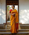 Marigold Yellow Cotton Saree | Comfort Handloom Weave