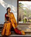 Marigold Yellow Cotton Saree | Comfort Handloom Weave