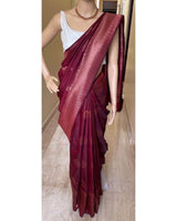 Maroon Banarasi Silk Saree | Bridal & Festive Wear
