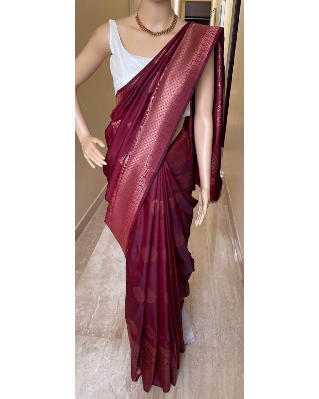 Maroon Banarasi Silk Saree | Bridal & Festive Wear