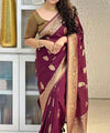 Maroon Banarasi Silk Saree | Bridal & Festive Wear