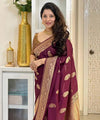 Maroon Banarasi Silk Saree | Bridal & Festive Wear