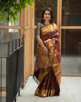 Maroon Banarasi Silk Saree | Ethnic Wear for Women