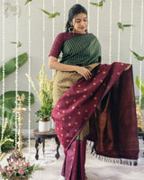 Maroon Banarasi Silk Saree | Festival & Ceremony Wear