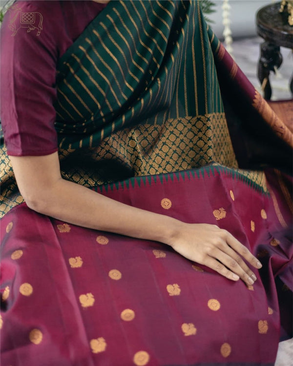 Maroon Banarasi Silk Saree | Festival & Ceremony Wear