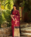 Maroon Banarasi Silk Saree | Festive & Party Wear
