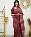 Maroon Banarasi Silk Saree | Festive & Party Wear