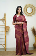 Maroon Banarasi Silk Saree | Festive & Party Wear