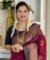 Maroon Banarasi Silk Saree | Festive & Party Wear