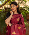 Maroon Banarasi Silk Saree | Festive & Party Wear